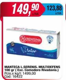 Maxiconsumo Manteca L Serenis Multidefens oferta