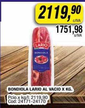 Maxiconsumo Bondiola Lario Al Vacio oferta