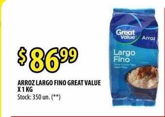 Punto Mayorista Arroz Largo Fino Great Value oferta