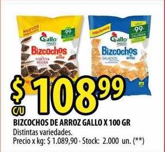 Punto Mayorista Bizcochos De Arroz Gallo oferta