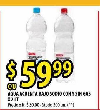 Punto Mayorista Agua Acuenta Bajo Sodio Con Y Sin Gas oferta