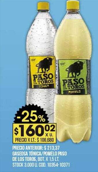 Coto Gaseosa Tónica Pomelo Paso De Los Toros oferta
