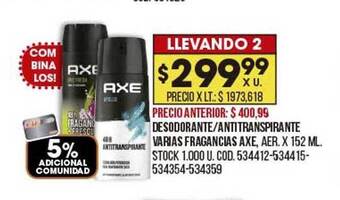 Coto Desodorante Antitranspirante Varias Fragancias Axe oferta