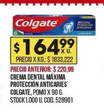 Coto Crema Dental Máxima Protección Anticaries Colgate oferta