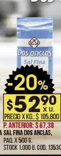 Coto Sal Fina Dos Anclas oferta