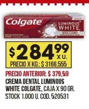 Coto Crema Dental Luminous White Colgate oferta