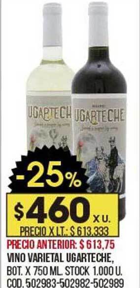 Coto Vino Varietal Ugarteche oferta