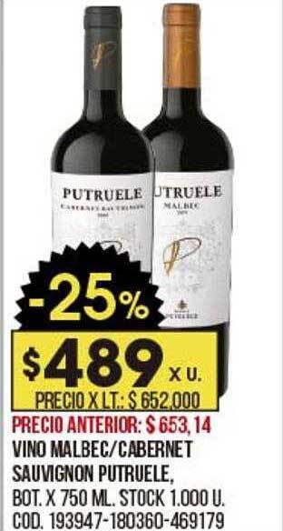 Coto Vino Malbec Cabernet Sauvignon Putruele oferta
