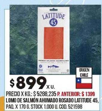 Coto Lomo De Salmón Ahumado Rosado Latitude 45 oferta