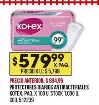 Coto Protectores Diarios Antibacteriales Kotex oferta