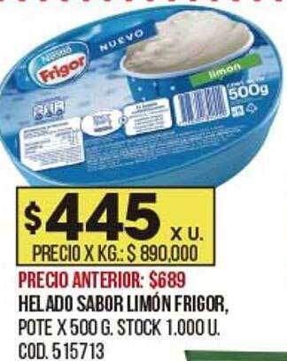 Coto Helado Sabor Limón Frigor oferta