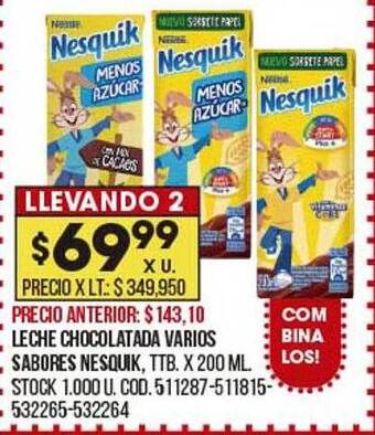 Coto Leche Chocolatada Varios Sabores Nesquik oferta
