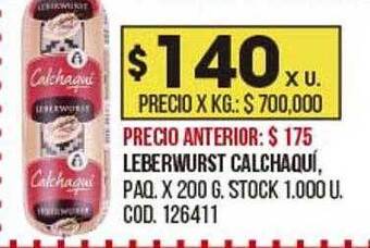 Coto Leberwurst Calchaquí oferta
