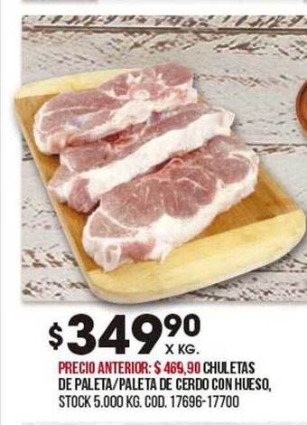 Coto Chuletas De Paleta Paleta De Cerdo Con Hueso oferta