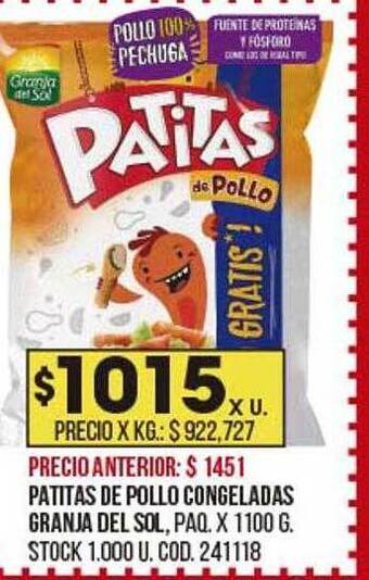 Coto Patitas De Pollo Congeladas Granja Del Sol oferta