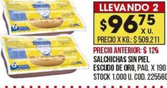 Coto Salchichas Sin Piel Escudo De Oro oferta
