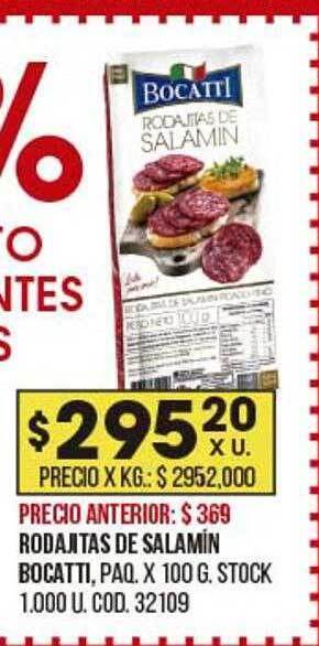 Coto Rodajitas De Salamín Bocatti oferta