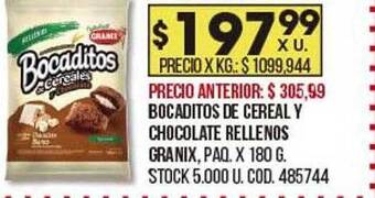 Coto Bocaditos De Cereal Y Chocolate Rellenos Granix oferta