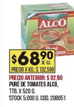 Coto Puré De Tomates Alco oferta