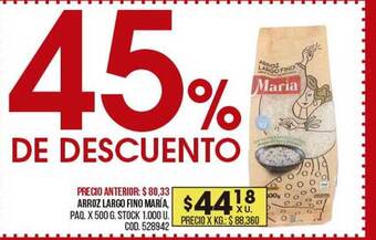 Coto Arroz Largo Fino María oferta