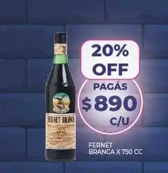 Supermercados Toledo Fernet Branca oferta