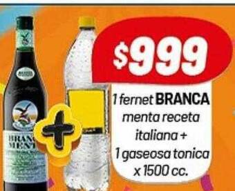 Almacor 1 Fernet Branca Menta Receta Italiana + 1 Gaseosa Tonica oferta