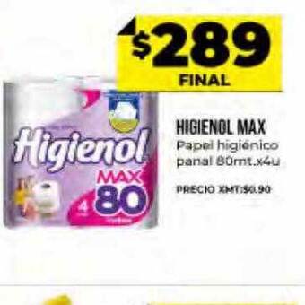 Supermayorista Vital Higienol Max Papel Higienico Panal oferta