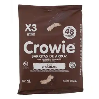 Coto Barras arroz chocolate negr crowie paq 36 grm oferta