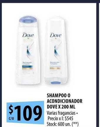 Punto Mayorista Dove Shampoo O Acondicionador x 200ml oferta