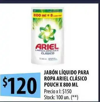 Punto Mayorista Ariel Jabón Líquido Para Ropa Clásico Pouch x 800ml oferta