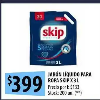 Punto Mayorista Skip Jabón Líquido Para Ropa x 3L oferta