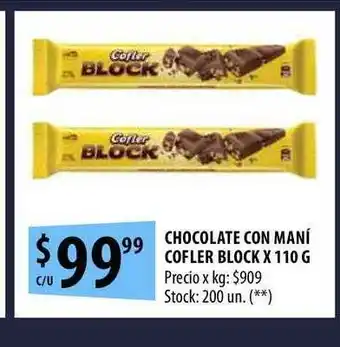 Punto Mayorista Chocolate Con Maní Cofler Block x 110g oferta