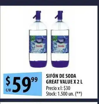 Punto Mayorista Sifón De Soda Great Value x 2L oferta