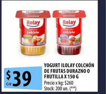 Punto Mayorista Yogurt Ilolay Colchón De Frutas Durazno O Frutilla oferta