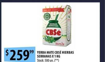 Punto Mayorista Yerba Mate Cbsé Hierbas Serranas x 1kg oferta