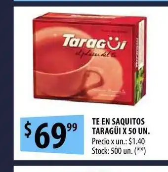 Punto Mayorista Taragüi Te En Saquitos x 50 un oferta