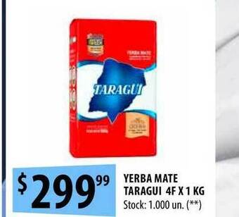 Punto Mayorista Yerba Mate Taragui 4F x 1kg oferta