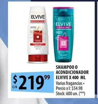 Punto Mayorista Shampoo O Acondiconador Elvive x 400ml oferta