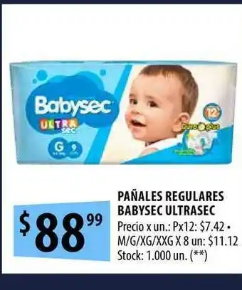 Punto Mayorista Pañales Regulares Babysec Ultrasec oferta