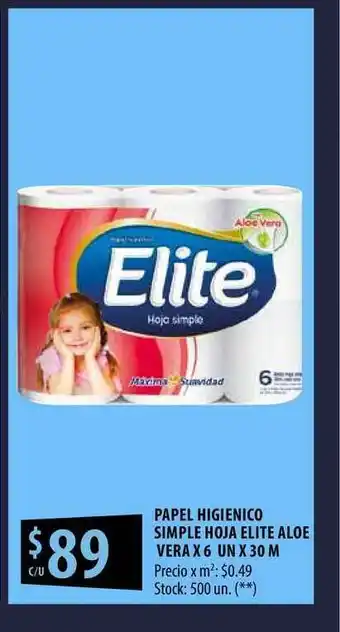Punto Mayorista Papel Higienico Simple Hoja Elite Aloe Vera oferta