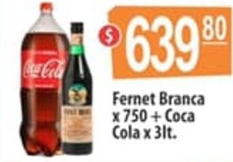 Autoservicio Capo Fernet Branca x 750 + Coca Cola x 3lt. oferta