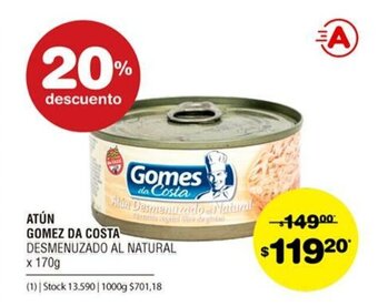 Atomo Conviene Gomes da Costa Atún x 170g oferta