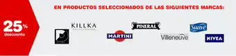 Atomo Conviene 25% descuento Killka, Martini, Pineral, Villenueva, Suave, Nivea Productos oferta