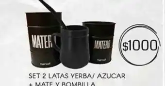 Supermercados Zeta Set 2 Latas Yerba Azucar + Mate Y Bombilla oferta