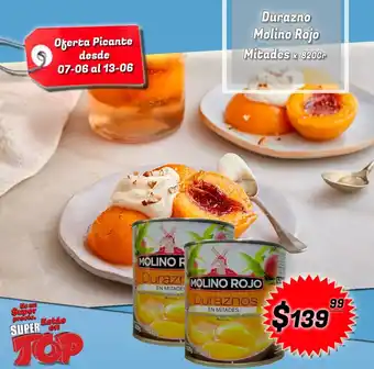 Supermercados Top Molino Rojo Duraznos Mitades x 820gr oferta