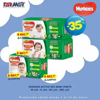 Farmar Huggies Active Sec Baby Pants M x36-G x30-XG x24-XXG x24 oferta