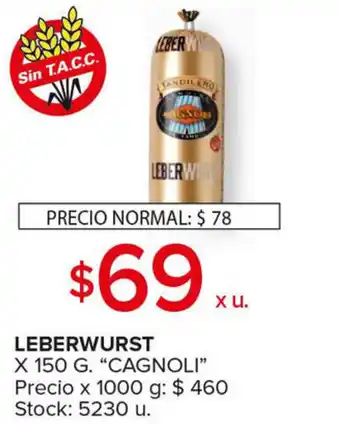 Carrefour Maxi Cagnoli Leberwurst x 150g oferta