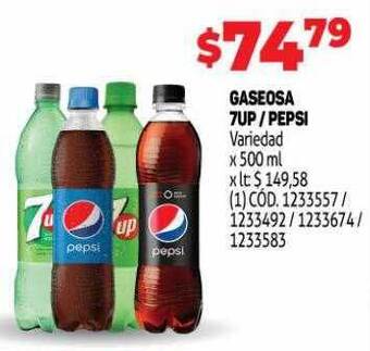 Makro Gaseosa 7up Pepsi oferta