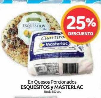 Cordiez En Quesos Porcionados Esquesitos Y Masterlac oferta