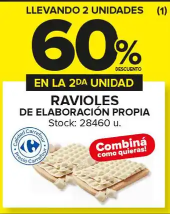 Carrefour Maxi 60% Descuento Ravioles de Elaboración Propia oferta